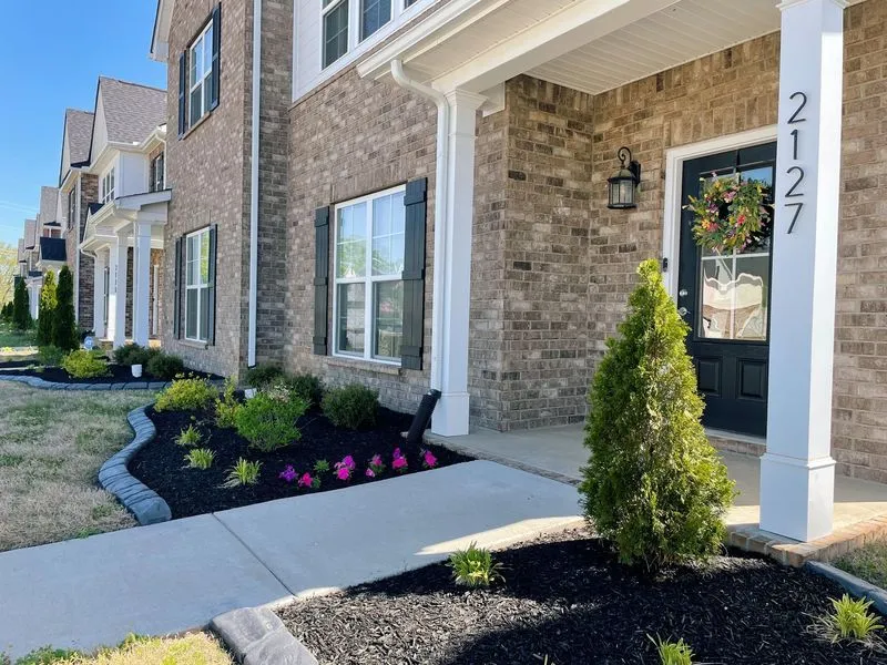 Natural stone retaining wall with steps